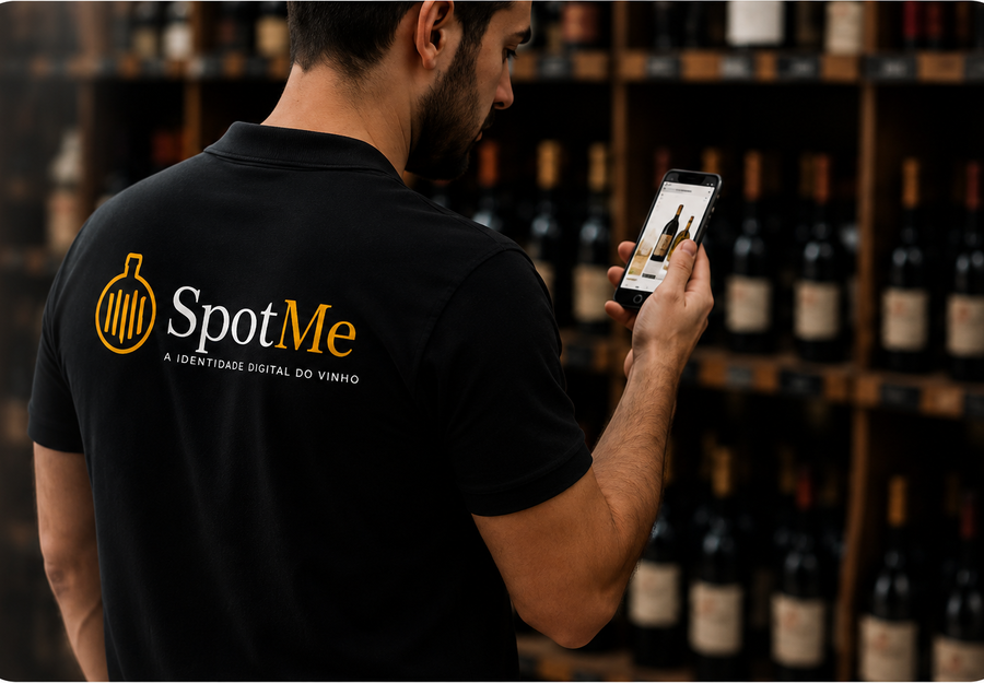 Home V2 Equipa SpotMe a realizar o inventário de uma garrafeira